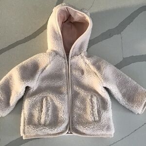 Ralph Lauren Fleece baby girl zip up Jacket, Color light pink, Size 9 months